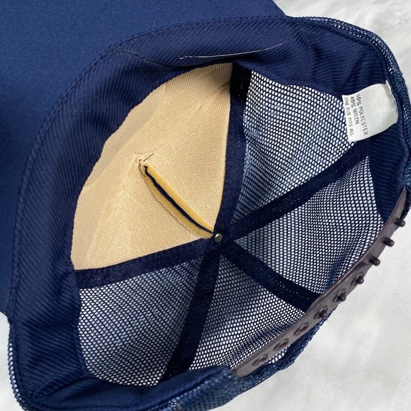 Bahamas Souvenir Trucker Hat Mesh Gold Leaf Snapback Travel Cap Navy‎ Foam VTG - Picture 8 of 9